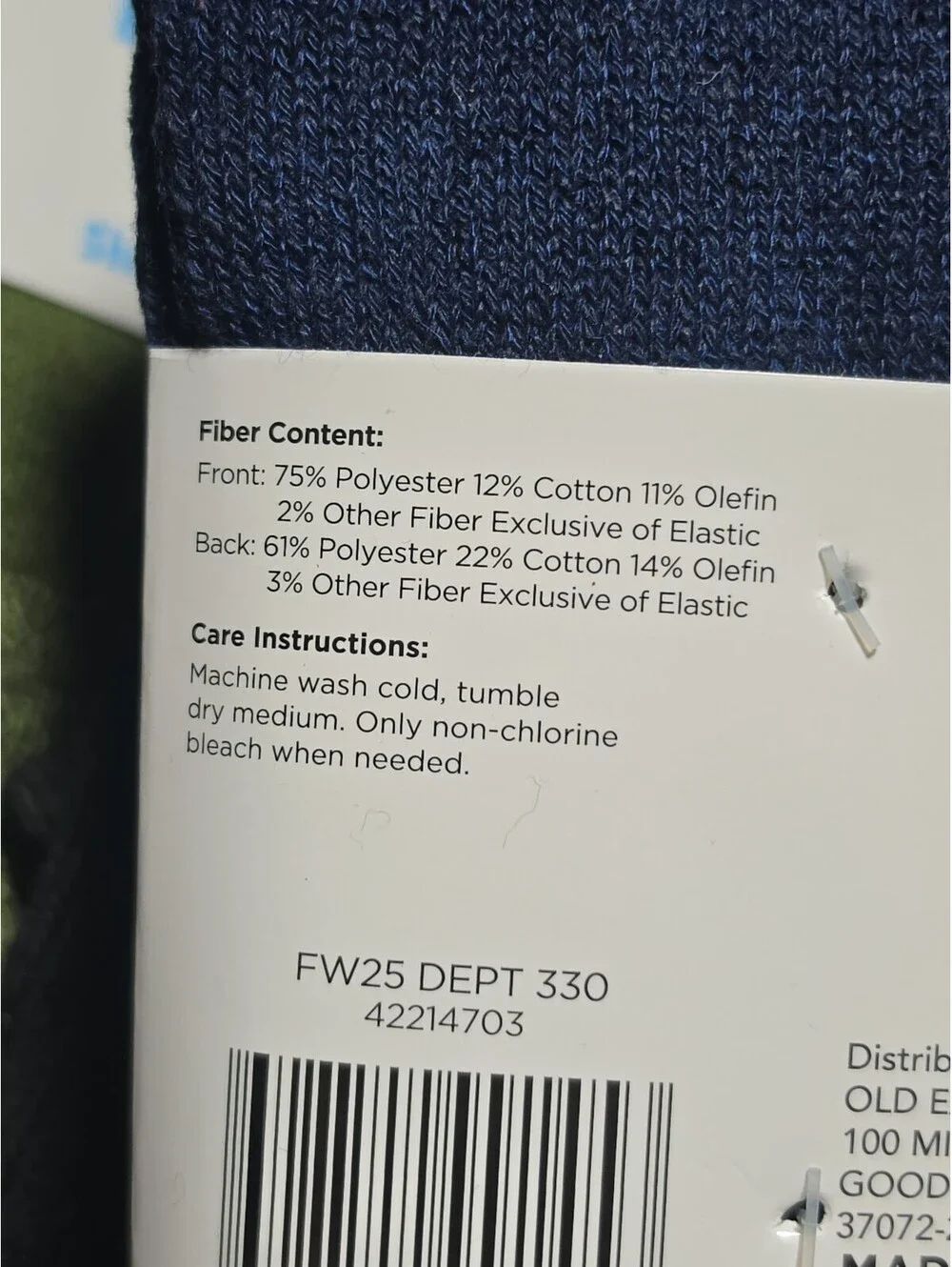 NWT Men's Boot Socks, Shoe Size 6-12, 8 Count, # 54